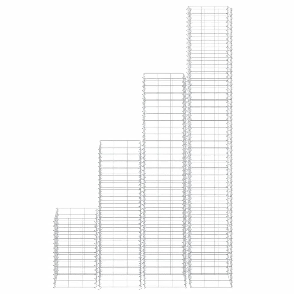 Fioriere Rialzate Gabbione 4 pz 30x30x50/100/150/200 cm Ferro