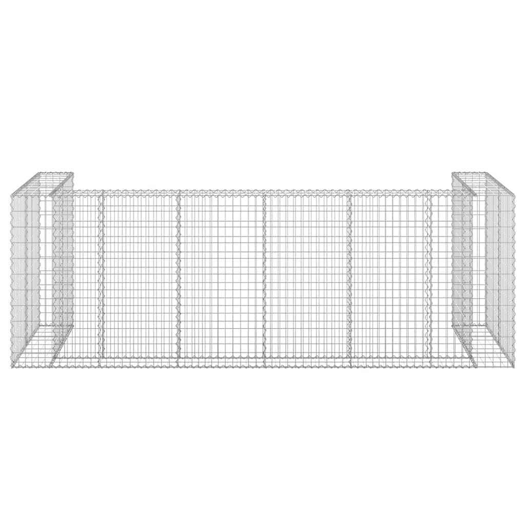 Gabbione per Bidoni in Acciaio Zincato 325x100x110 cm