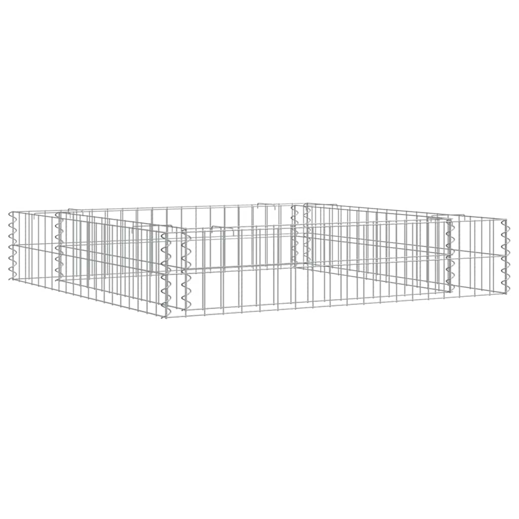 Gabbione Letto Rialzato in Acciaio Zincato 100x100x20 cm