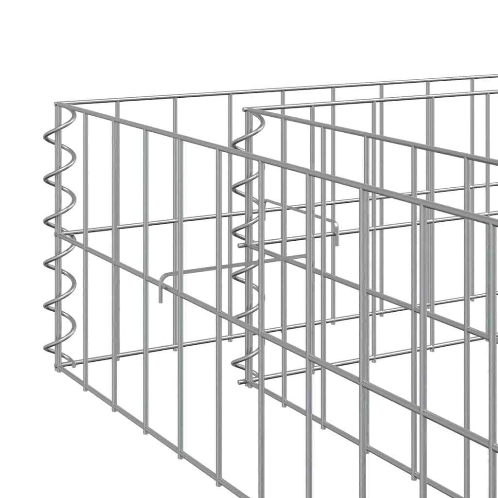 Gabbione Letto Rialzato in Acciaio Zincato 100x100x20 cm