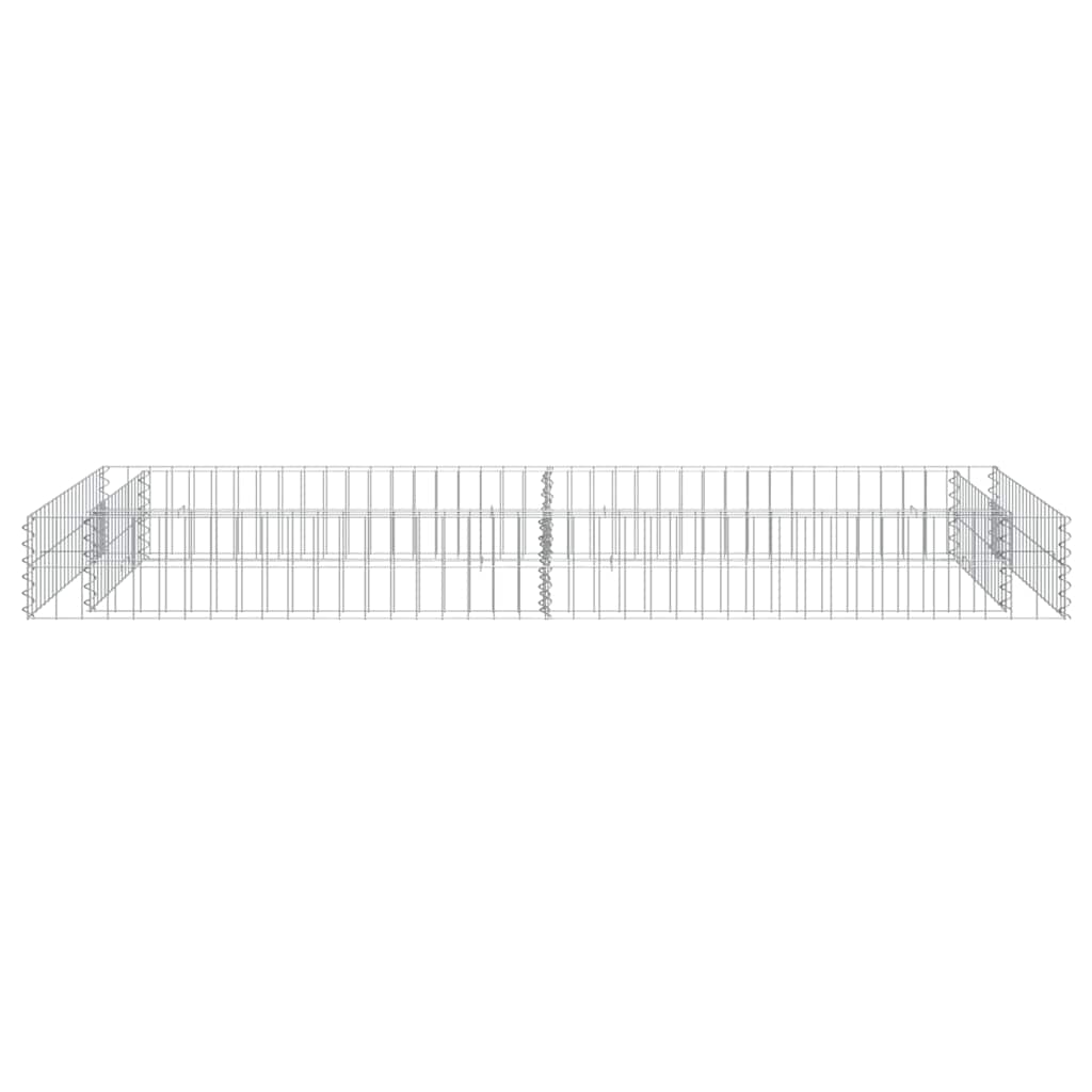 Gabbione Letto Rialzato in Acciaio Zincato 200x100x20 cm