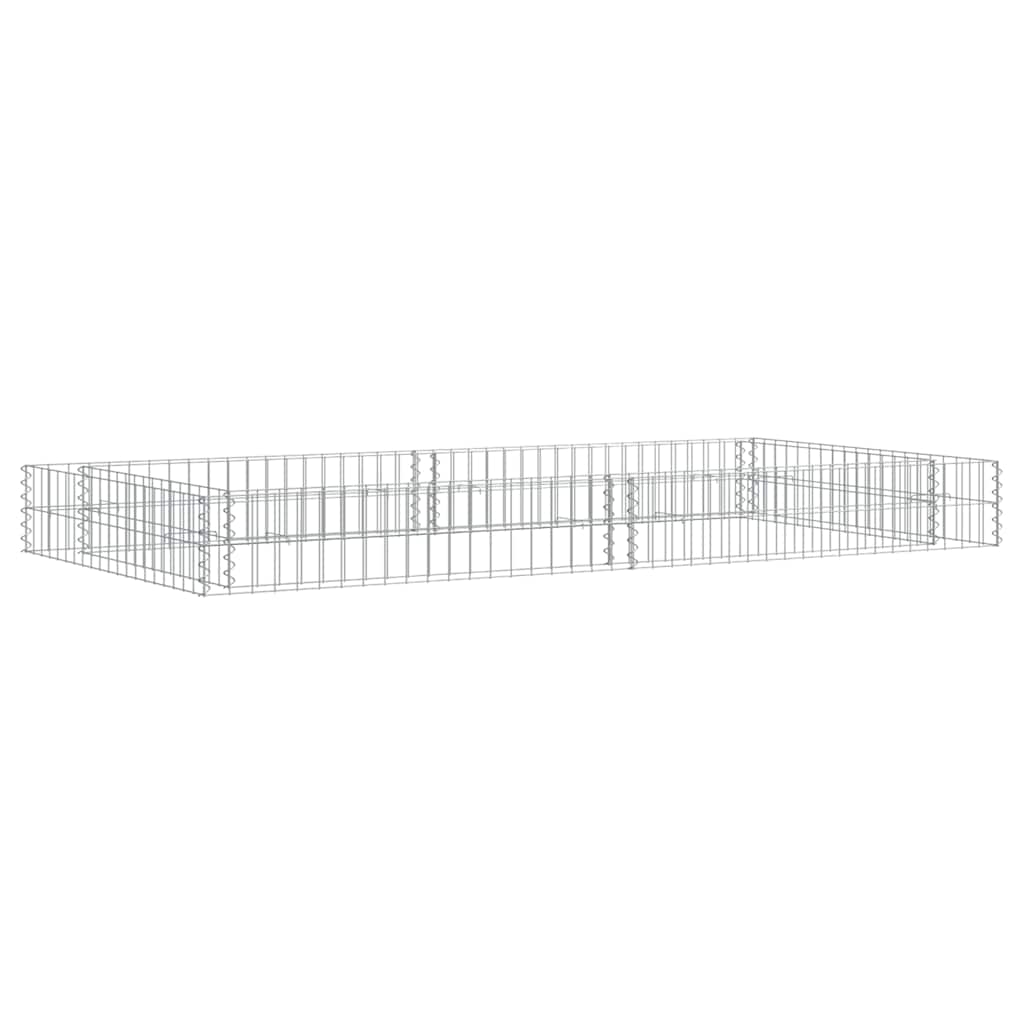 Gabbione Letto Rialzato in Acciaio Zincato 200x100x20 cm