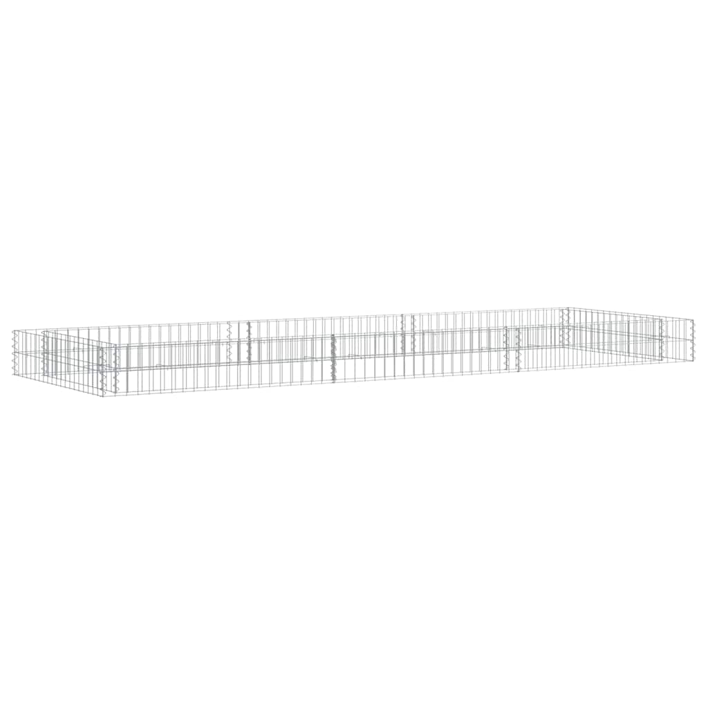 Gabbione Letto Rialzato in Acciaio Zincato 300x100x20 cm