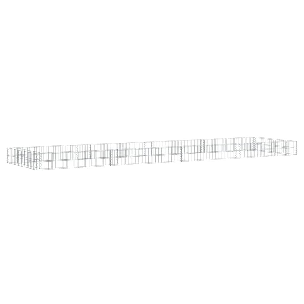 Gabbione Letto Rialzato in Acciaio Zincato 400x100x20 cm