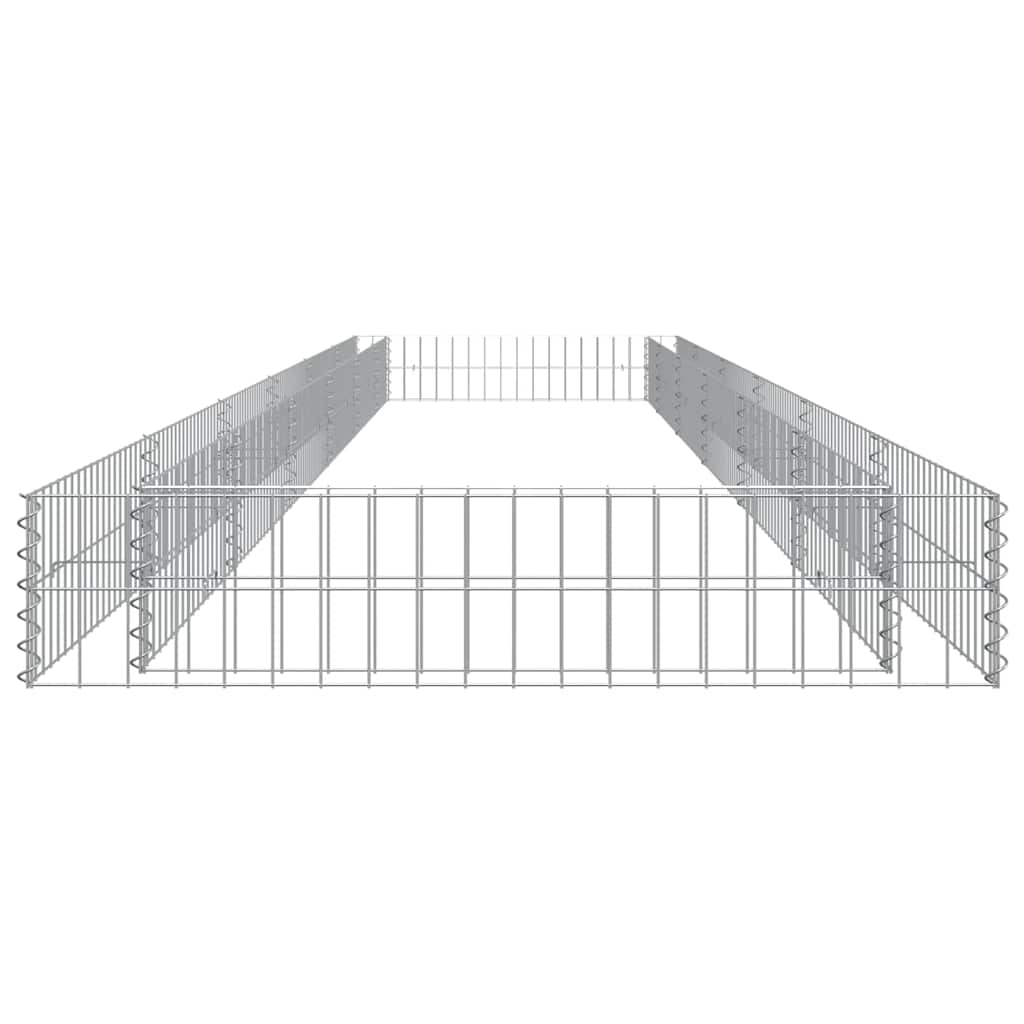 Gabbione Letto Rialzato in Acciaio Zincato 600x100x20 cm