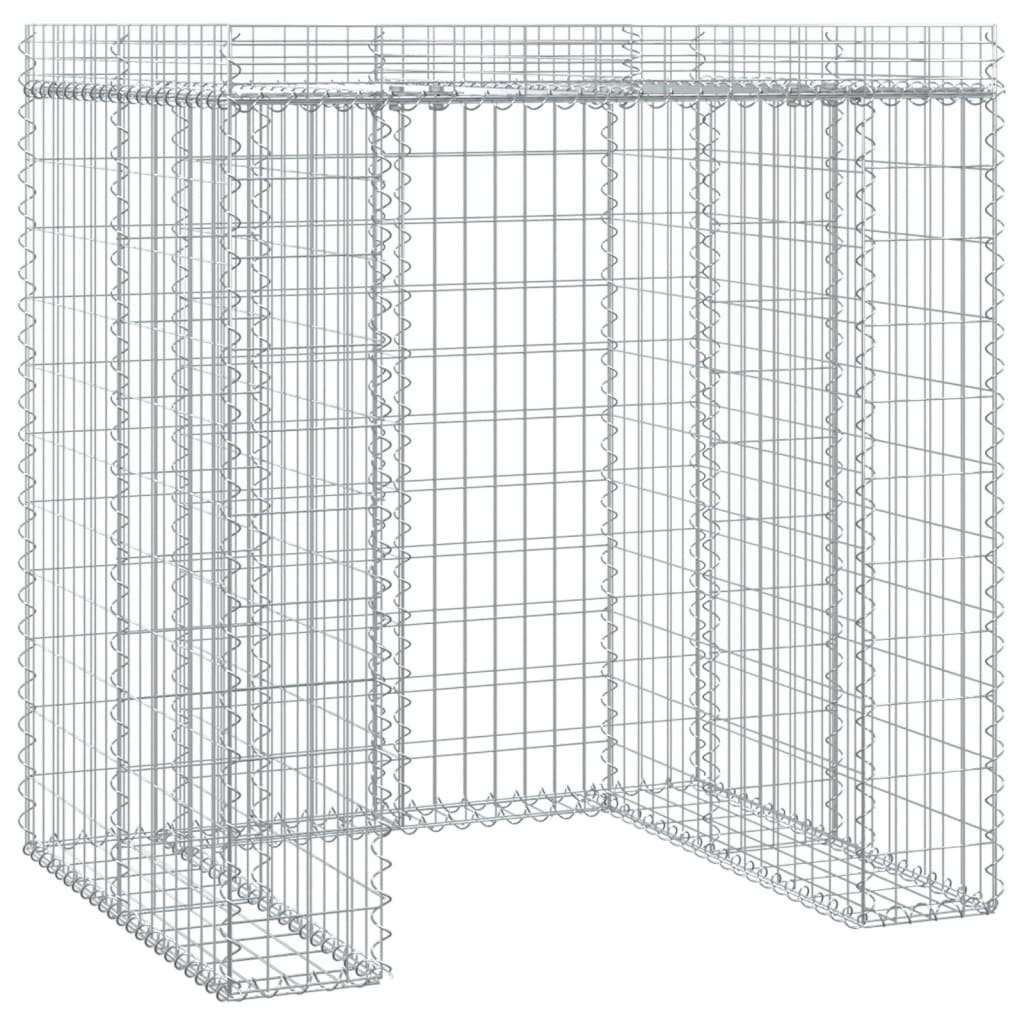 Parete Gabbioni Bidone Spazzatura 110x91x120 cm Ferro Zincato