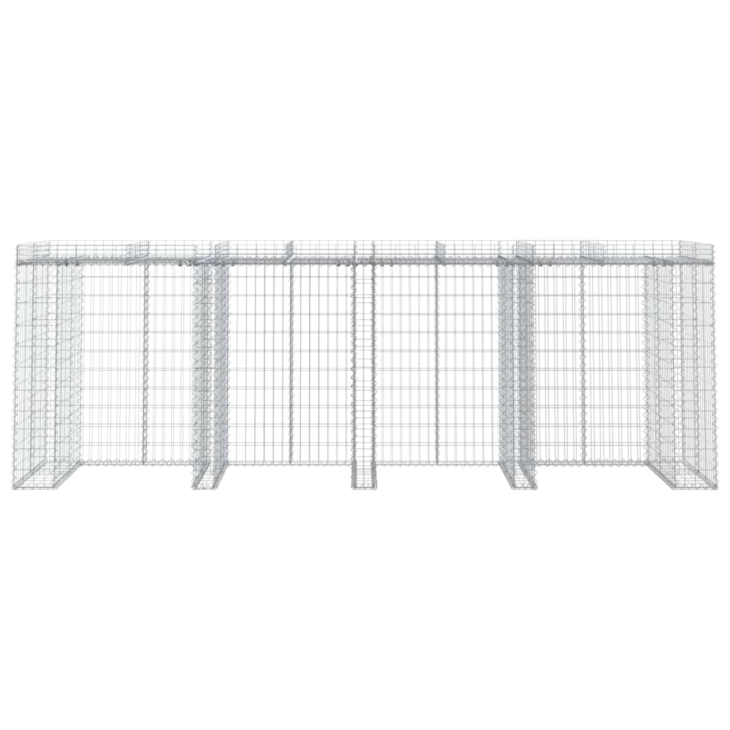 Parete Gabbioni Bidone Spazzatura 350x91x120 cm Ferro Zincato