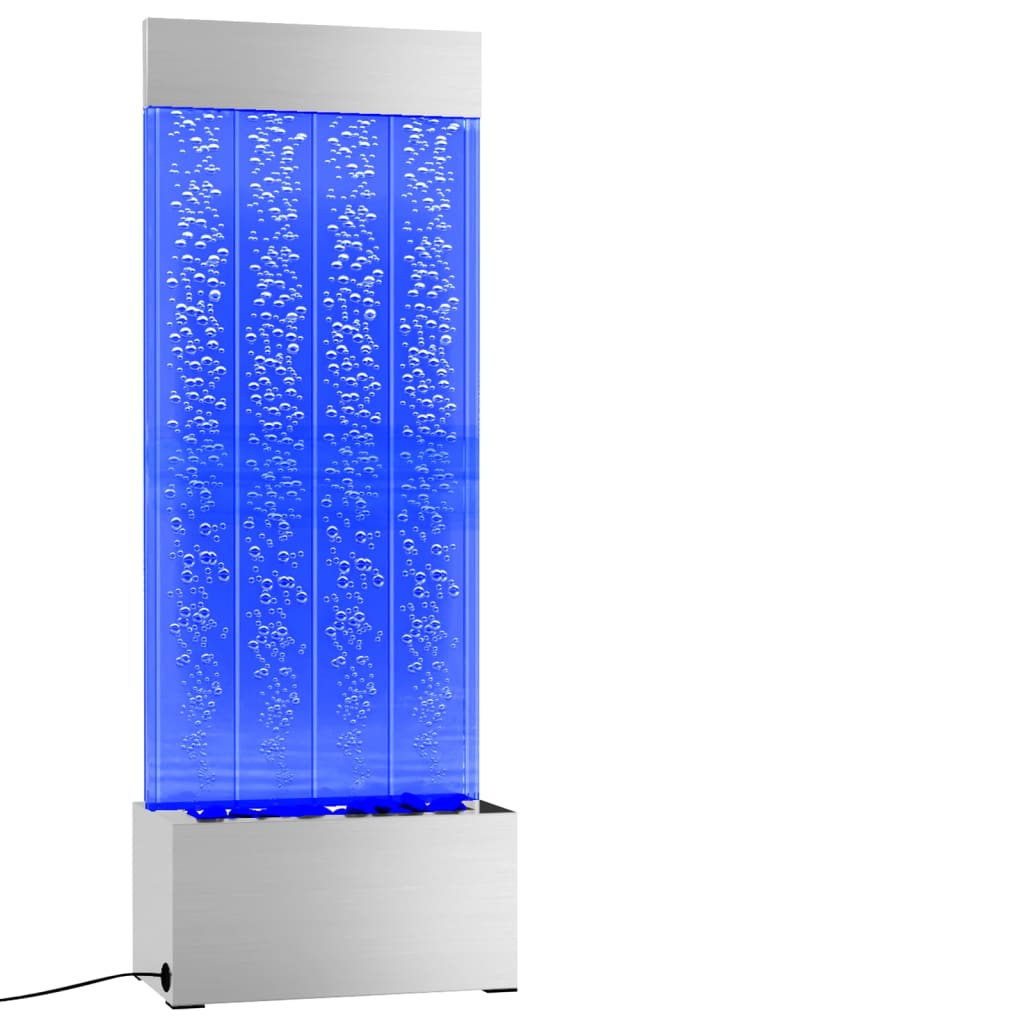 Colonna di Bolle con LED RGB Acciaio Inox e Acrilico 110 cm