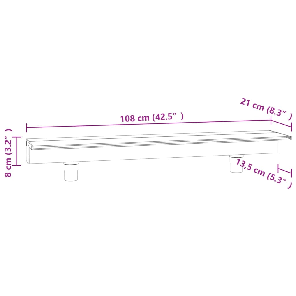 Sfioratore a Cascata con LED RGB Acrilico 108 cm