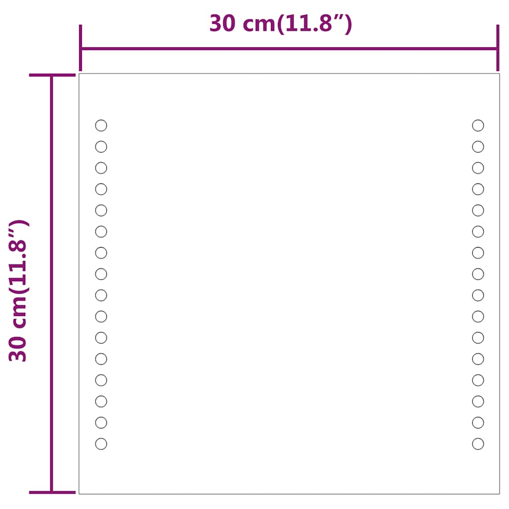 Specchio da Bagno con Luci LED 30x30 cm