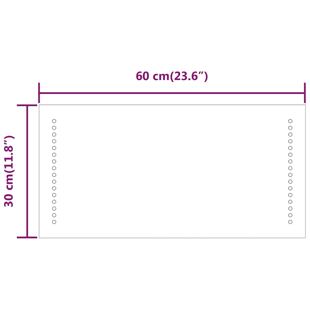 Specchio da Bagno con Luci LED 60x30 cm