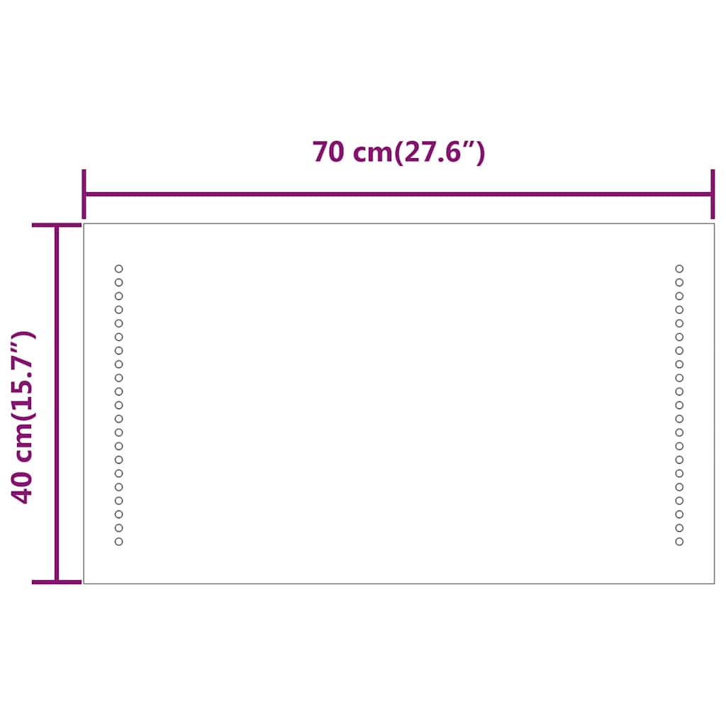 Specchio da Bagno con Luci LED 70x40 cm