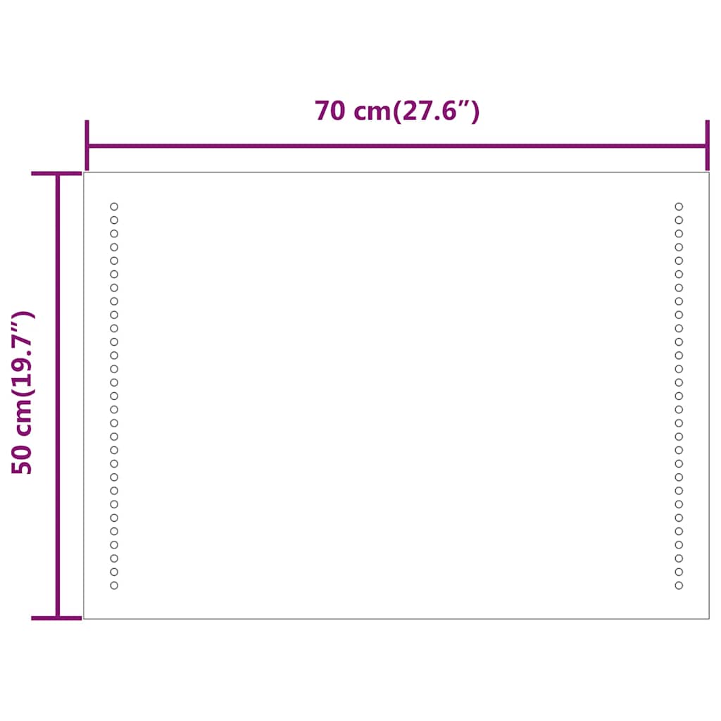 Specchio da Bagno con Luci LED 70x50 cm