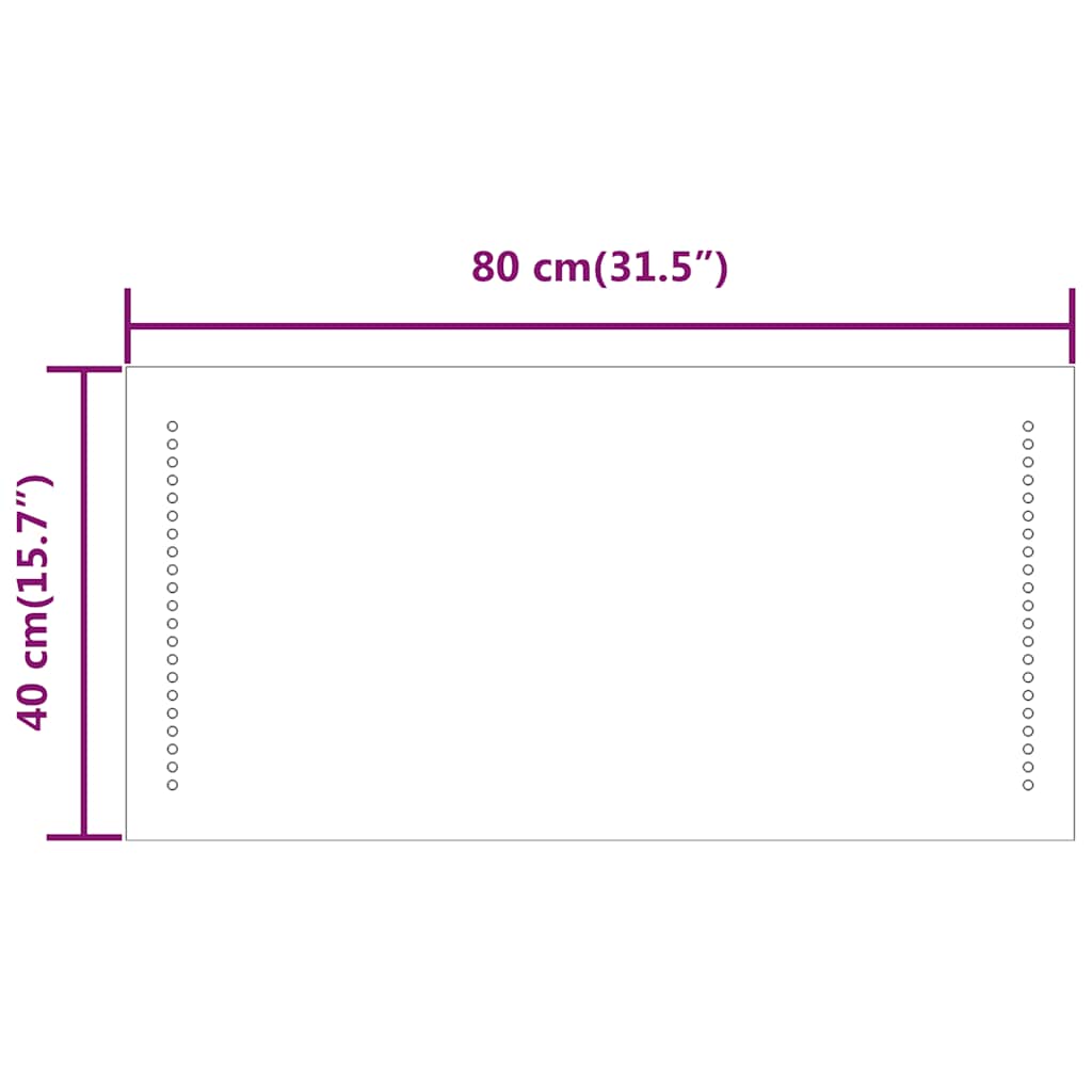Specchio da Bagno con Luci LED 80x40 cm