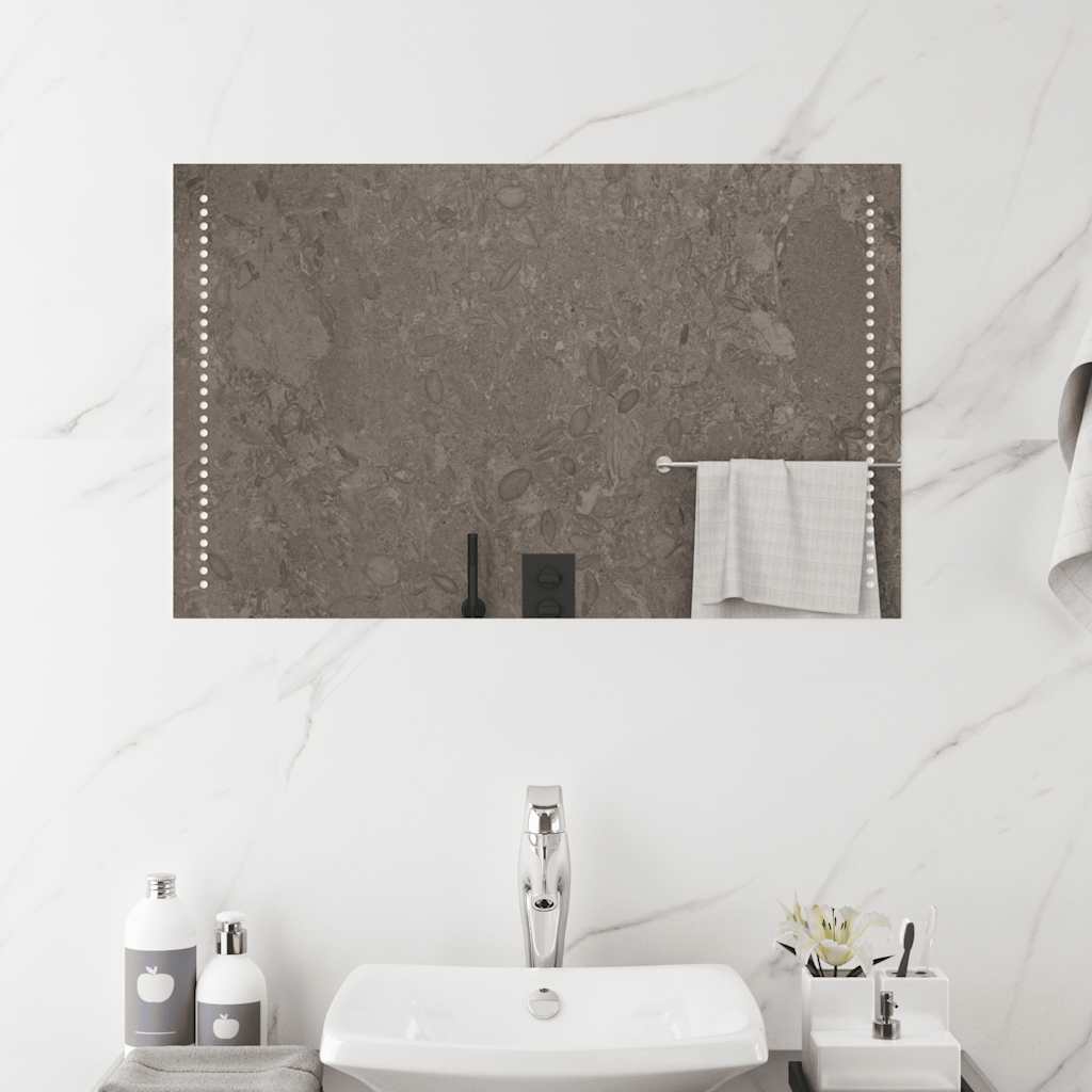 Specchio da Bagno con Luci LED 80x50 cm