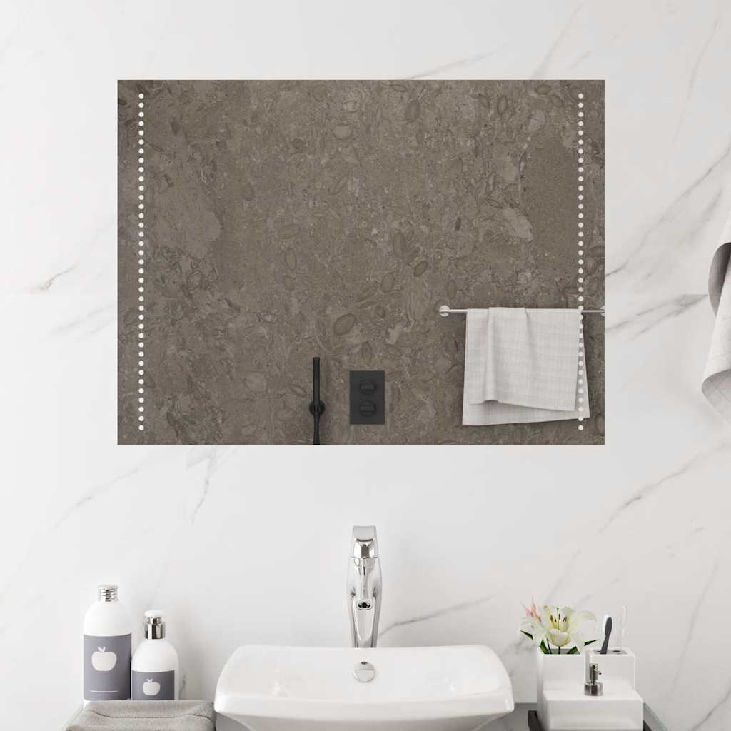 Specchio da Bagno con Luci LED 80x60 cm