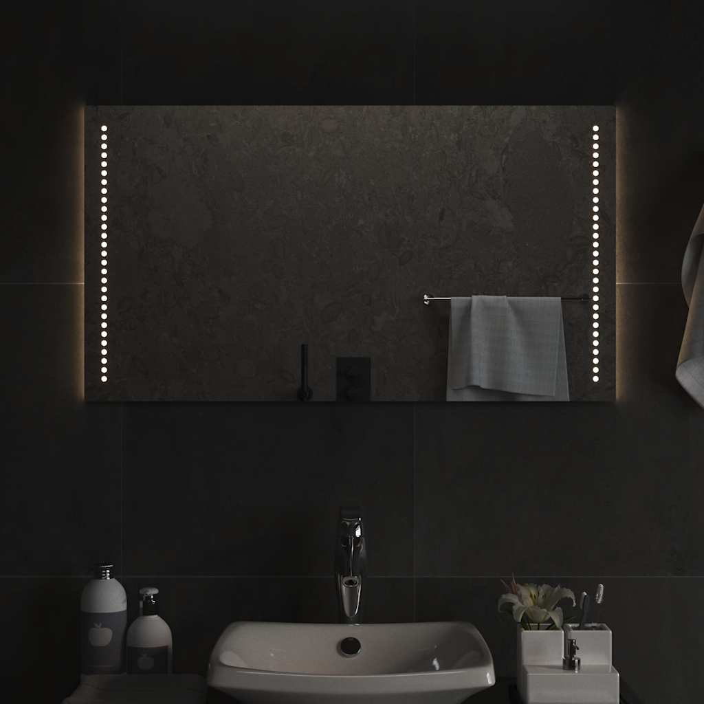 Specchio da Bagno con Luci LED 90x50 cm