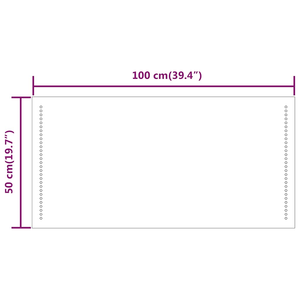 Specchio da Bagno con Luci LED 100x50 cm