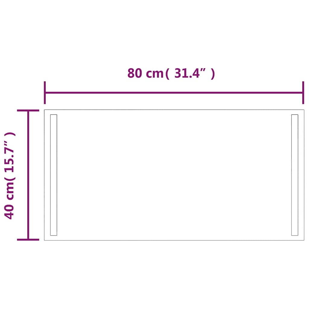 Specchio da Bagno con Luci LED 80x40 cm