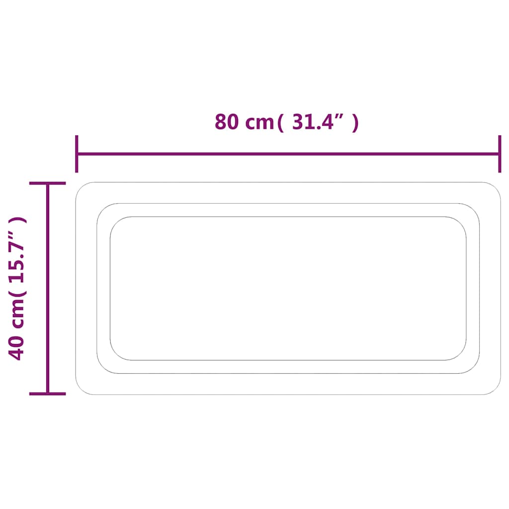 Specchio da Bagno con Luci LED 80x40 cm