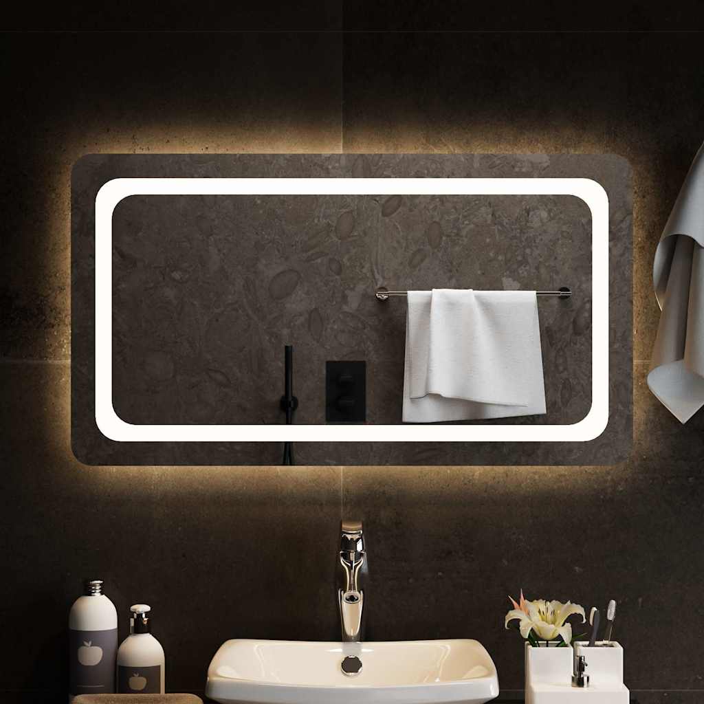 Specchio da Bagno con Luci LED 90x50 cm
