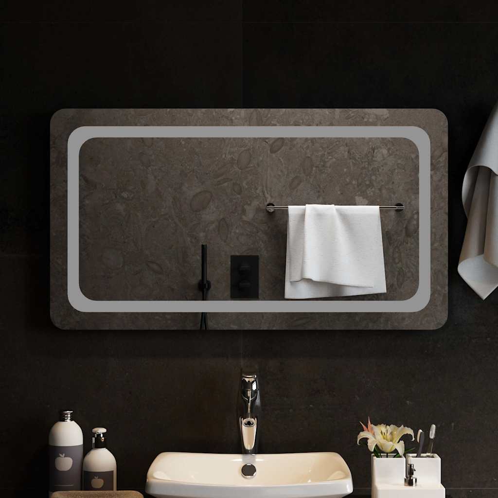 Specchio da Bagno con Luci LED 90x50 cm