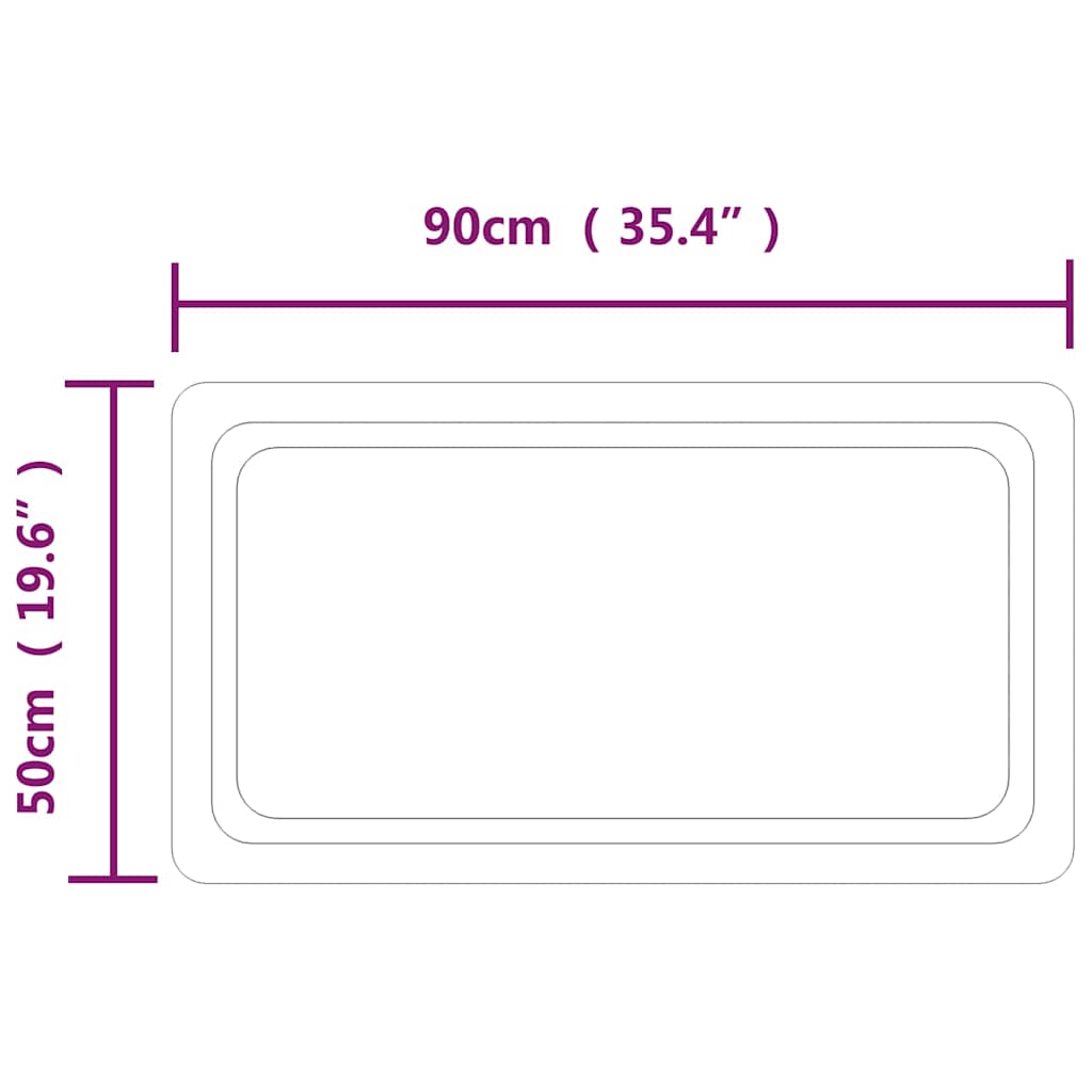 Specchio da Bagno con Luci LED 90x50 cm