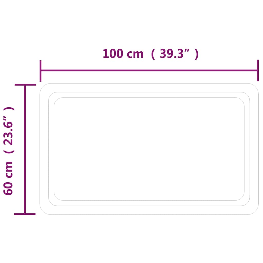 Specchio da Bagno con Luci LED 100x60 cm
