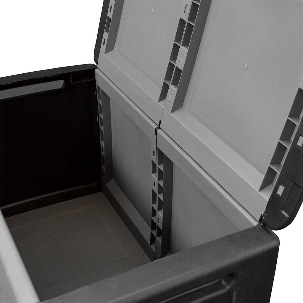 Contenitore da Giardino 96x53x57 230 L Grigio Scuro e Nero