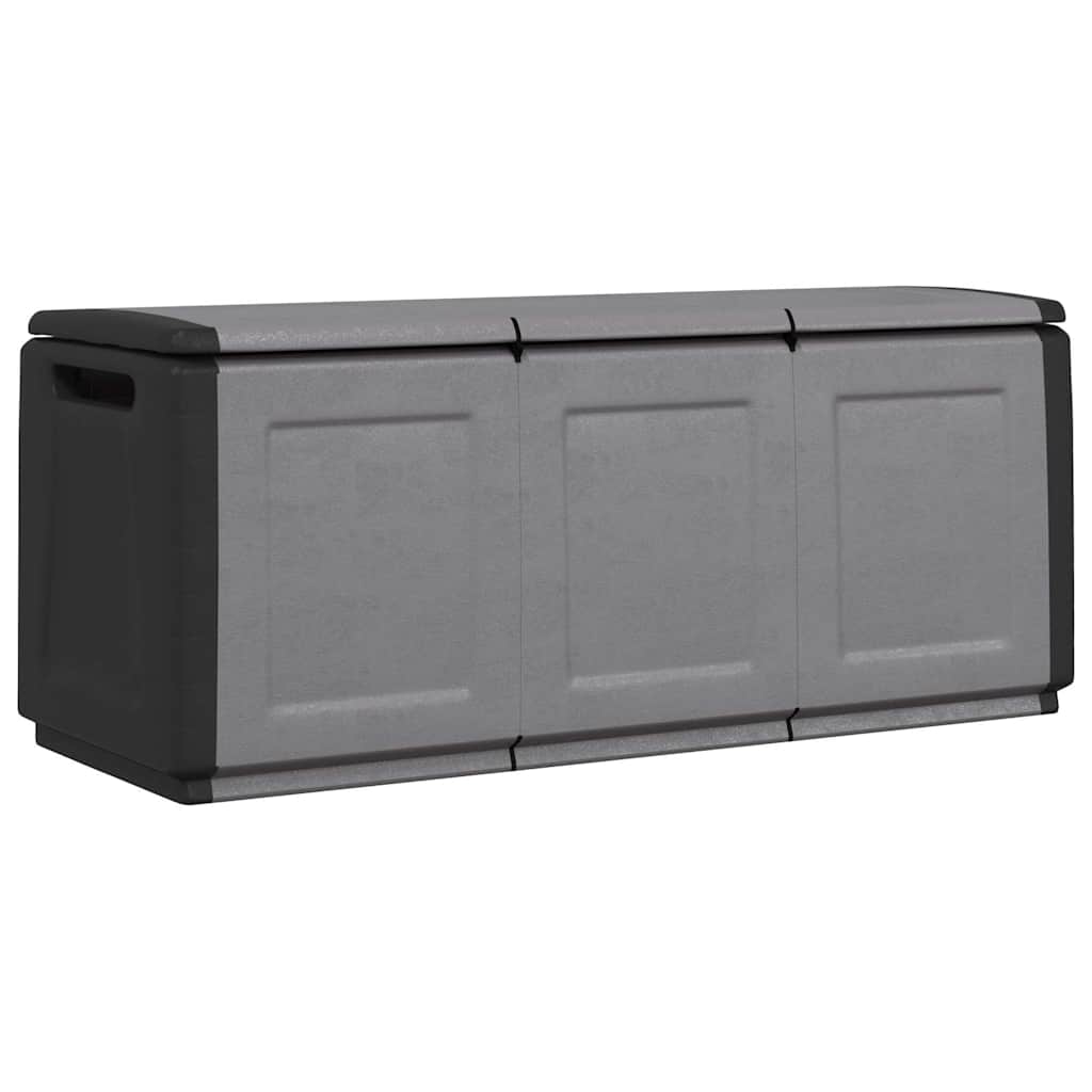 Contenitore da Giardino 138x53x57 cm 330 L Grigio Scuro e Nero