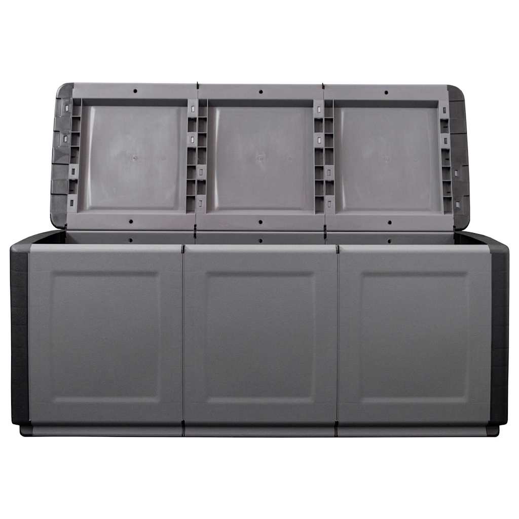 Contenitore da Giardino 138x53x57 cm 330 L Grigio Scuro e Nero