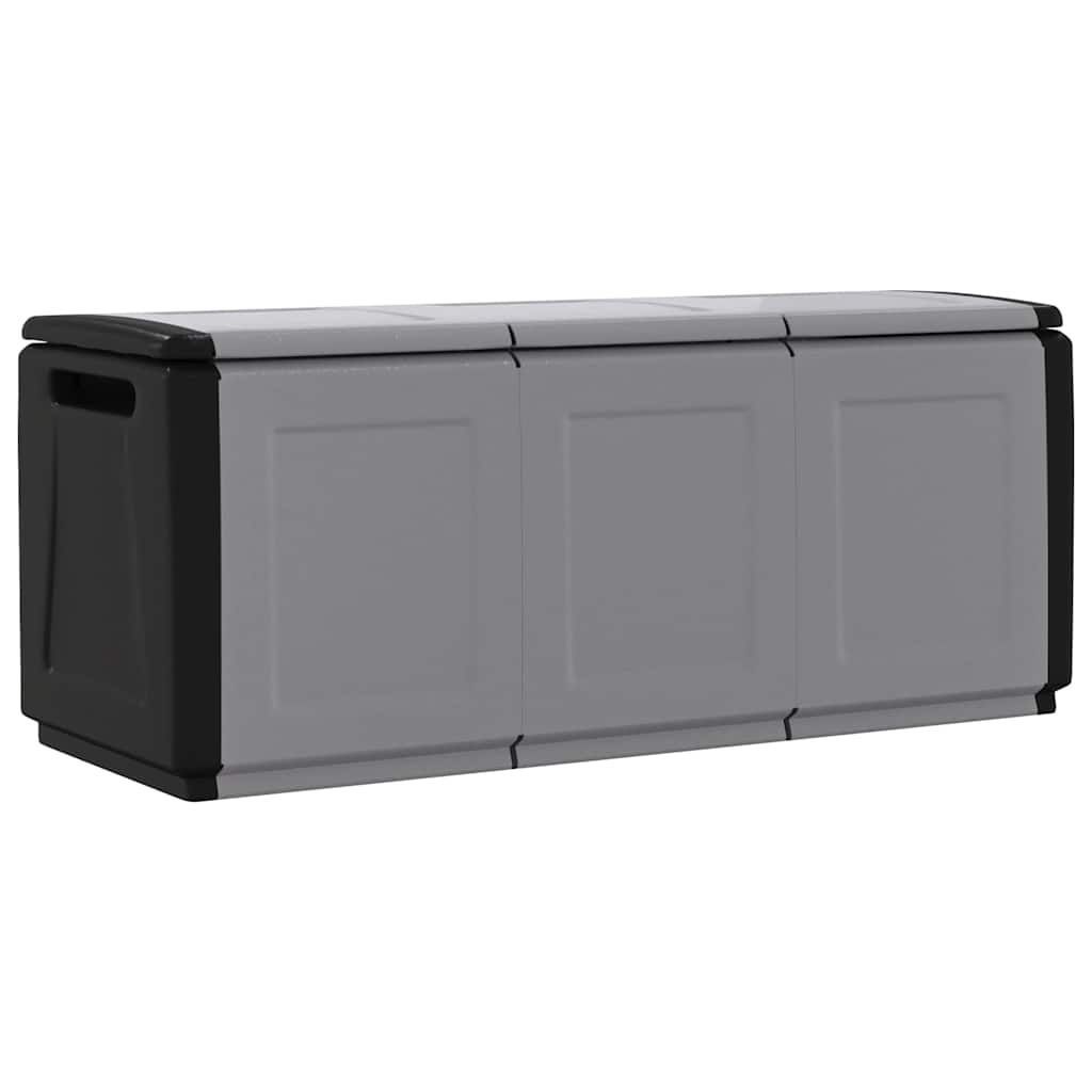 Contenitore da Giardino 138x53x57 cm 330 L Grigio Scuro e Nero