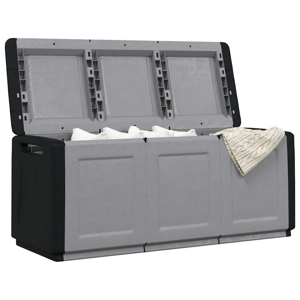 Contenitore da Giardino 138x53x57 cm 330 L Grigio Scuro e Nero