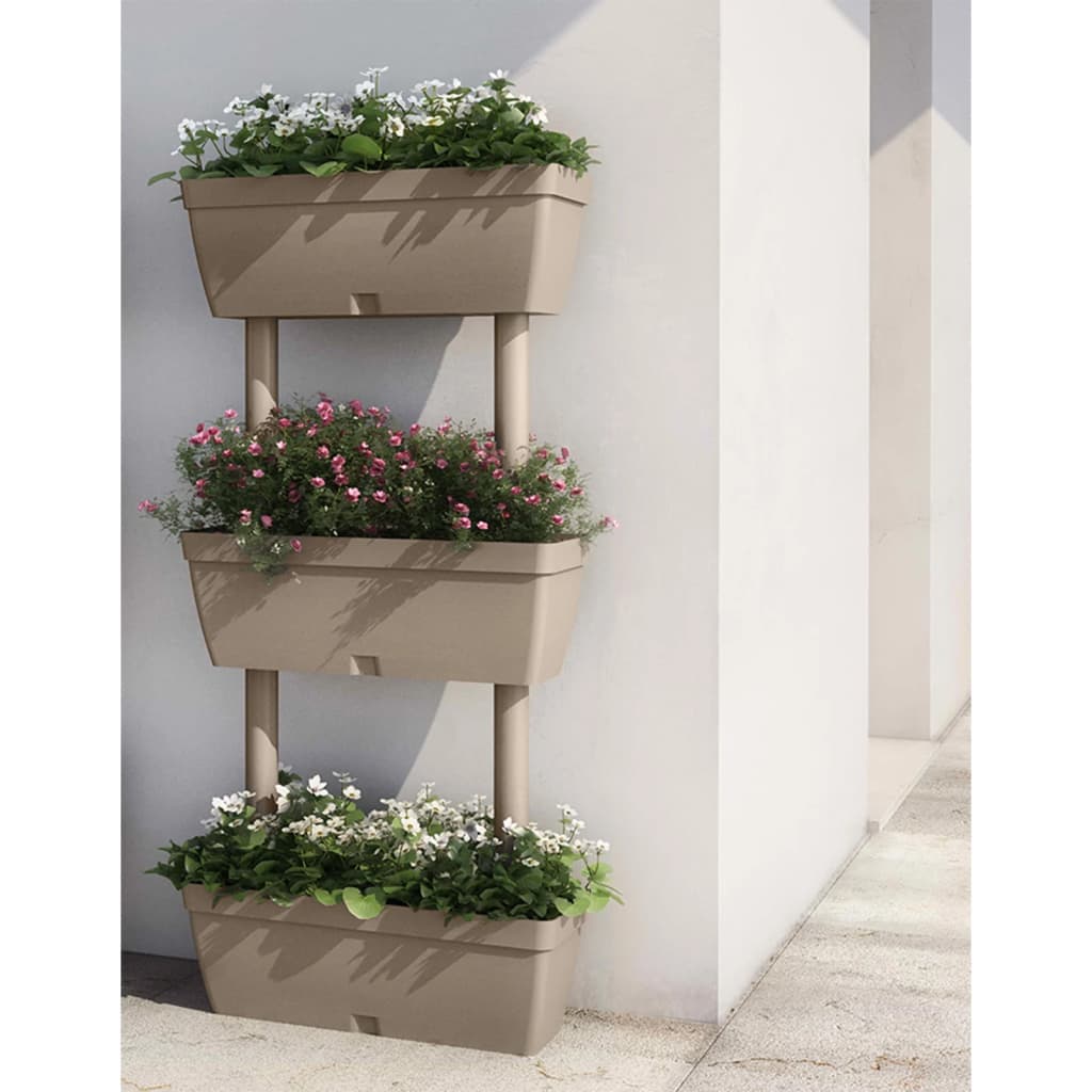 Fioriere da Giardino 3 pz 100 cm Grigio Talpa