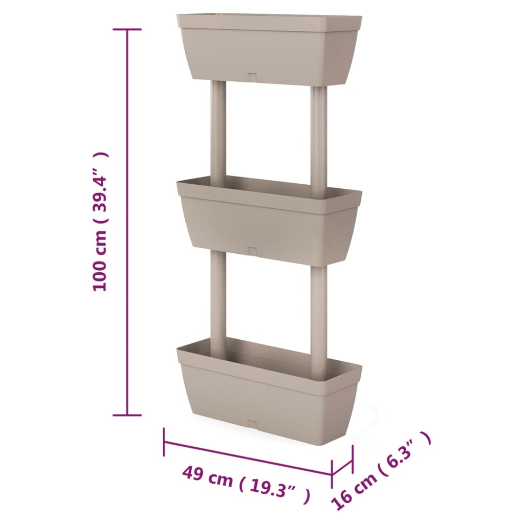Fioriere da Giardino 6 pz Grigio Talpa