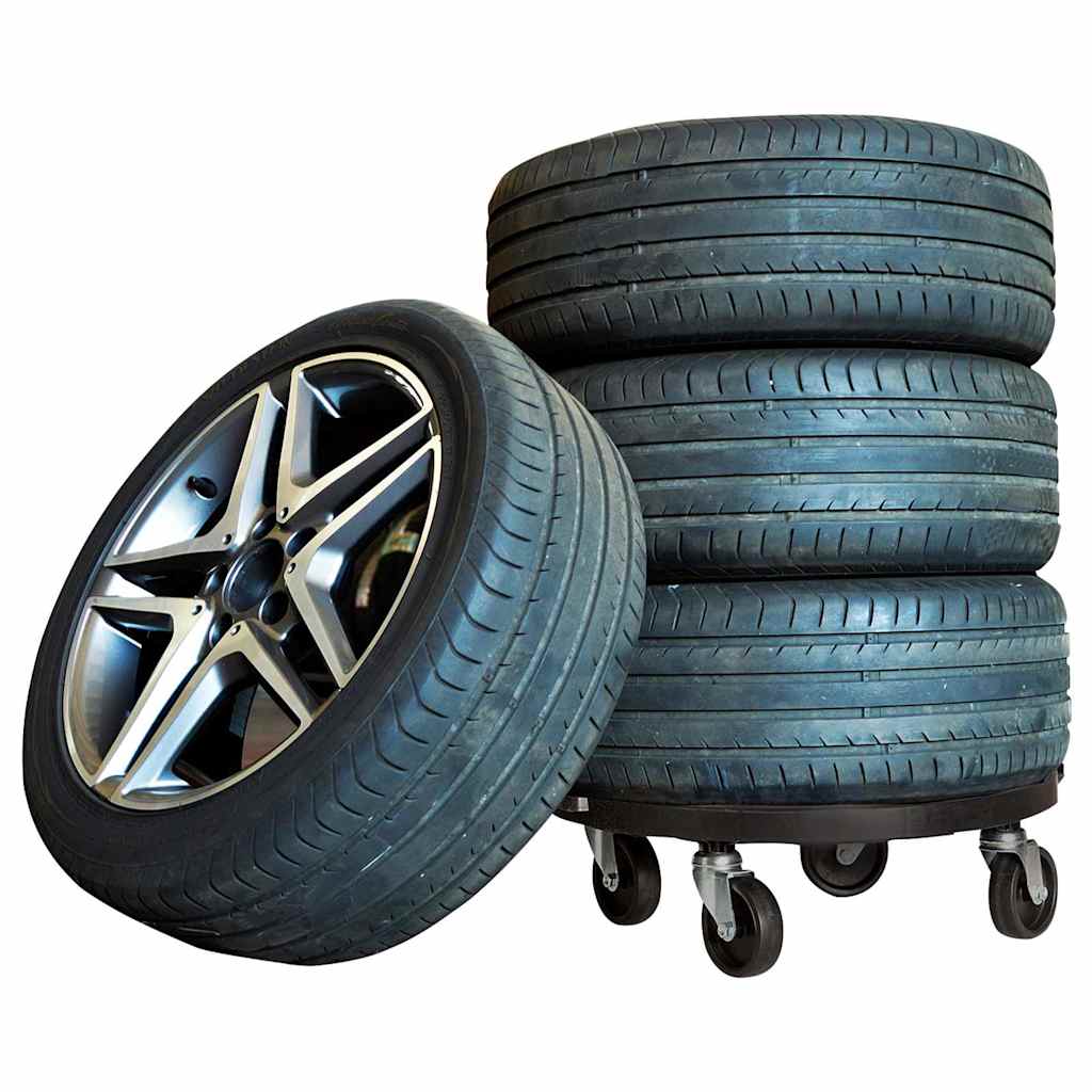 Carrello per Piante con Ruote Diametro 40 cm Nero 275 kg
