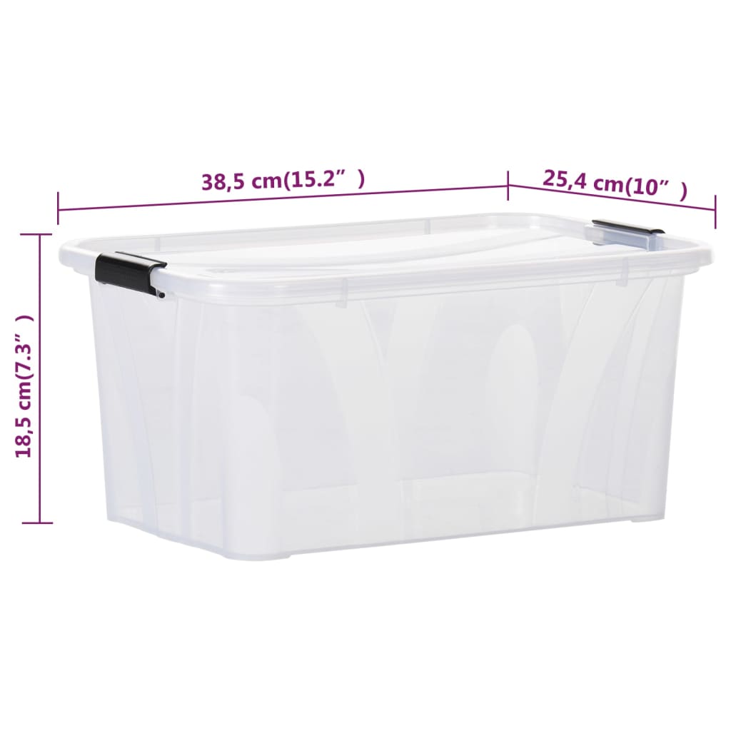 Scatole Trasparenti Portaoggetti con Coperchio 5 pz da 14 L