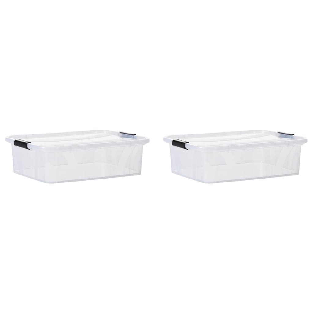 Scatole Trasparenti Portaoggetti con Coperchio 2 pz da 21 L
