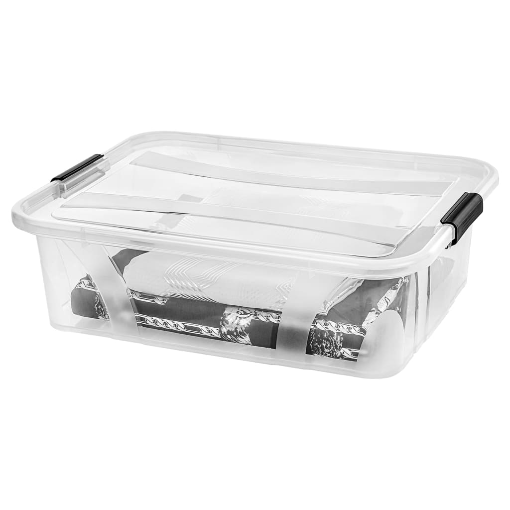 Scatole Trasparenti Portaoggetti con Coperchio 2 pz da 21 L