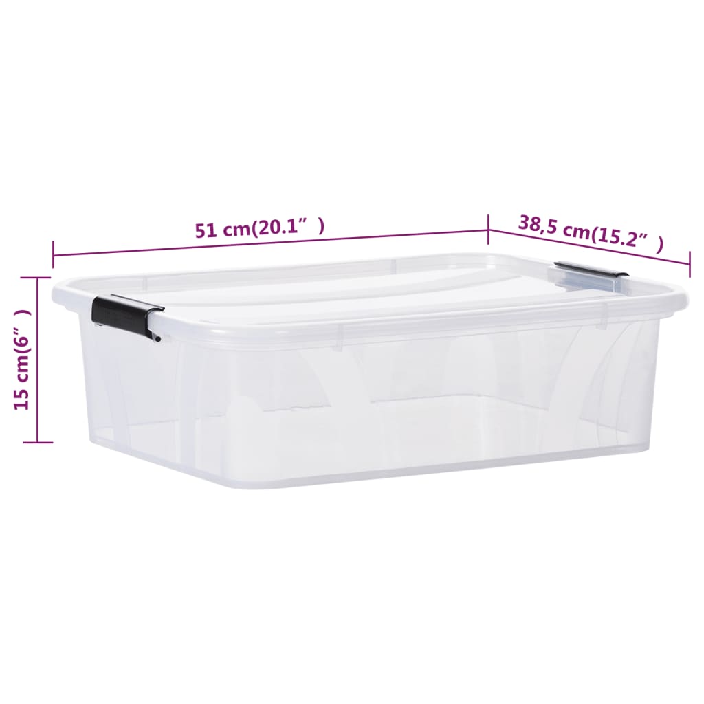 Scatole Trasparenti Portaoggetti con Coperchio 5 pz da 21 L