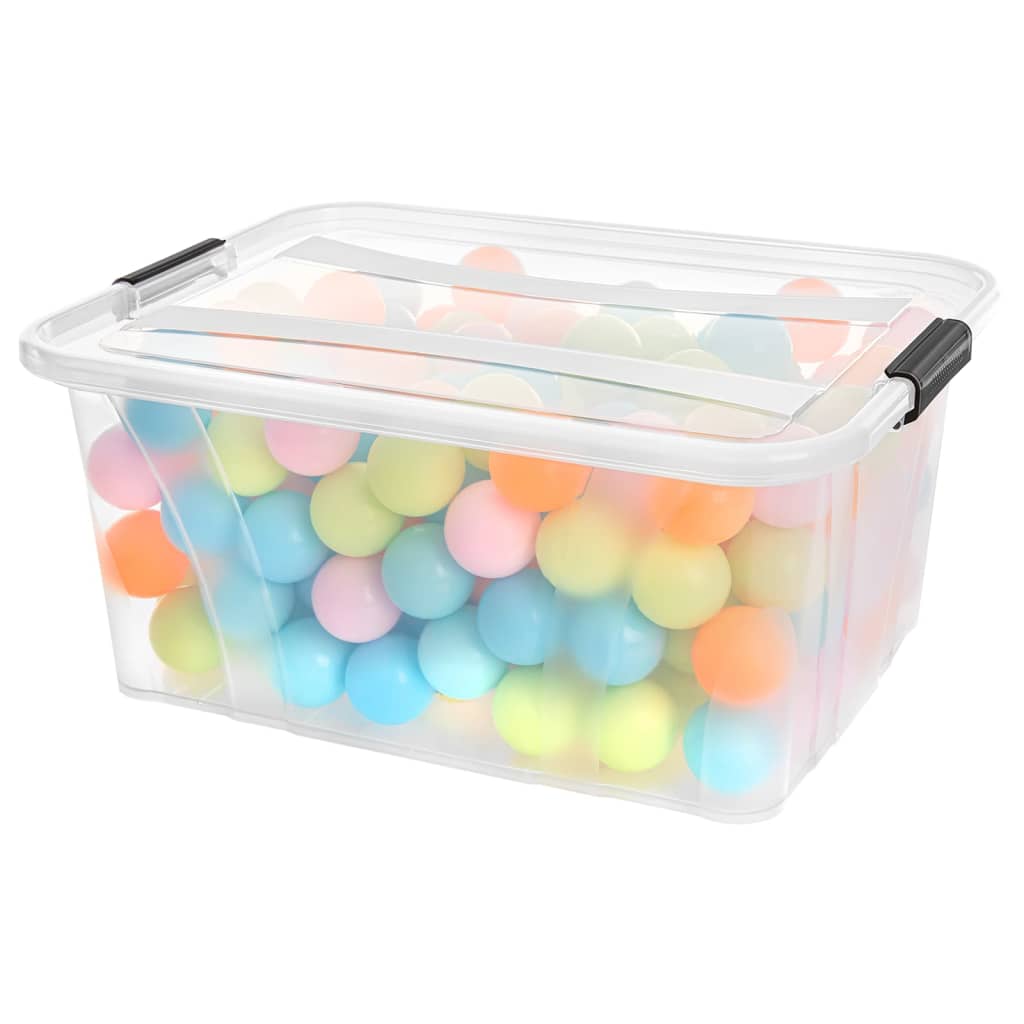 Scatole Portaoggetti con Coperchio 2 pz Trasparenti 32 L