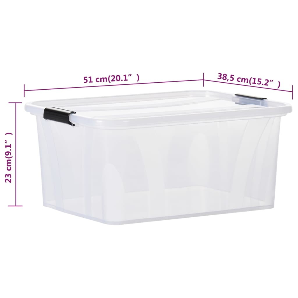 Scatole Portaoggetti con Coperchio 2 pz Trasparenti 32 L