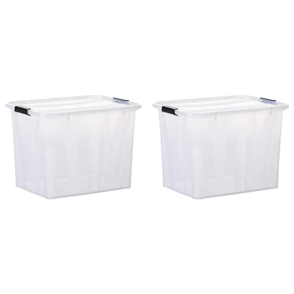 Scatole Trasparenti Portaoggetti con Coperchio 2 pz da 55 L