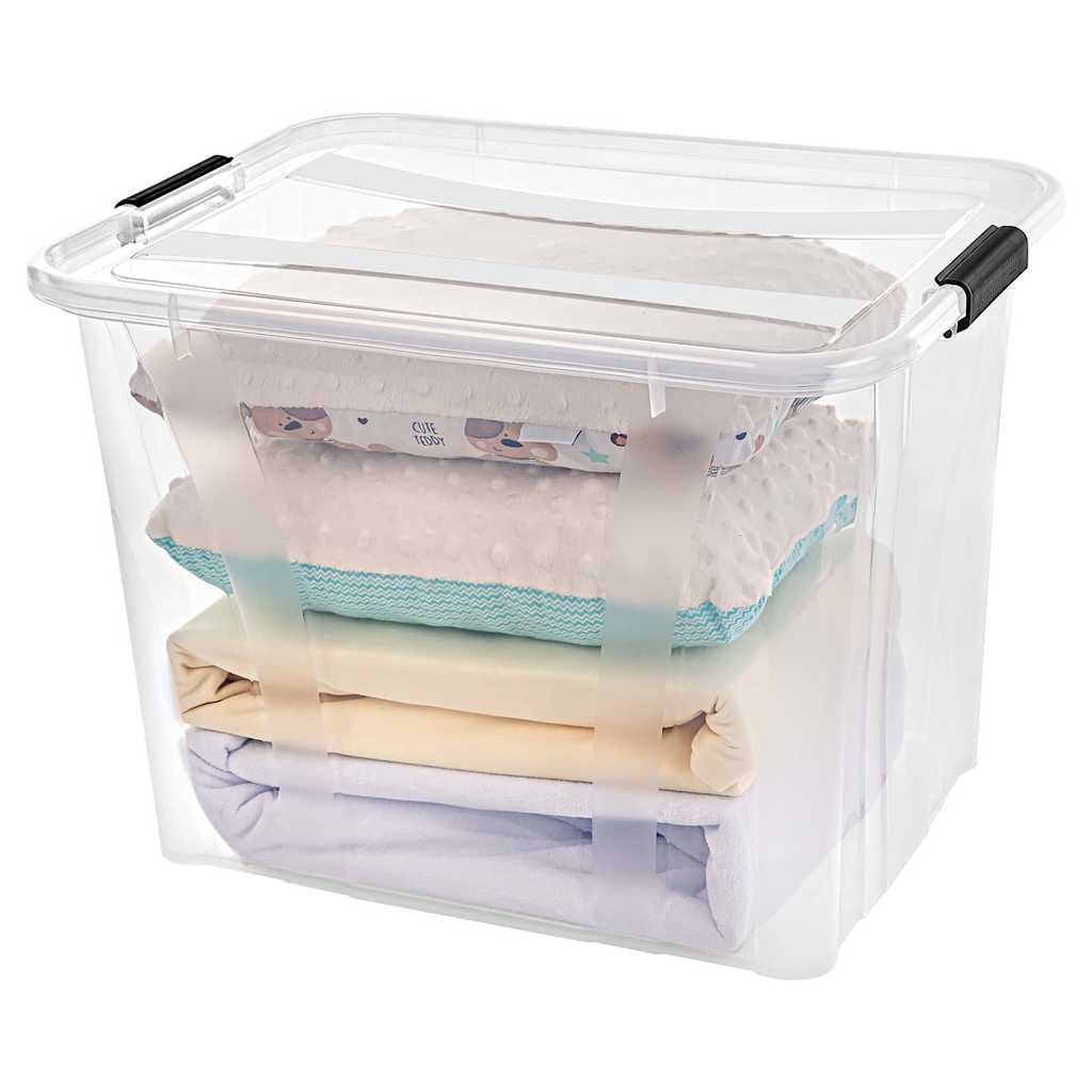 Scatole Trasparenti Portaoggetti con Coperchio 2 pz da 55 L
