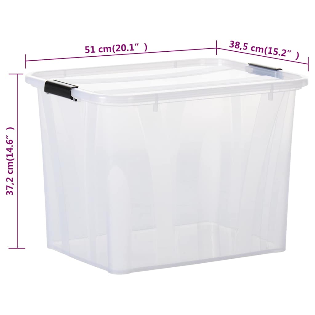 Scatole Trasparenti Portaoggetti con Coperchio 2 pz da 55 L