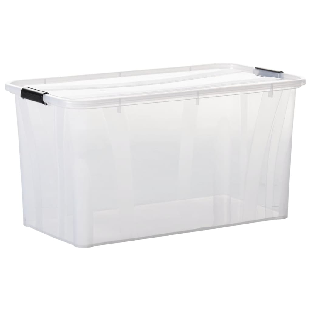 Scatole Trasparenti Portaoggetti con Coperchio 2 pz da 80 L