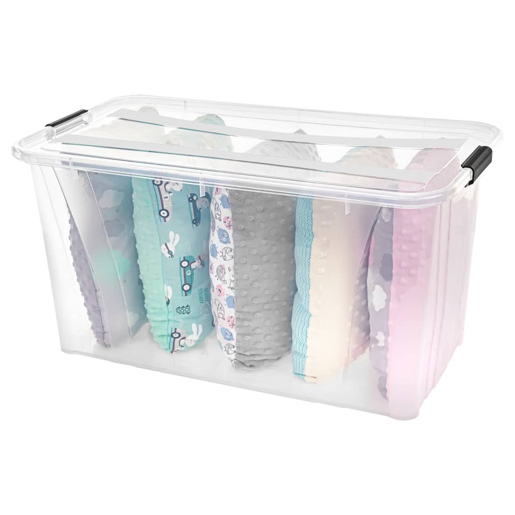 Scatole Trasparenti Portaoggetti con Coperchio 2 pz da 80 L