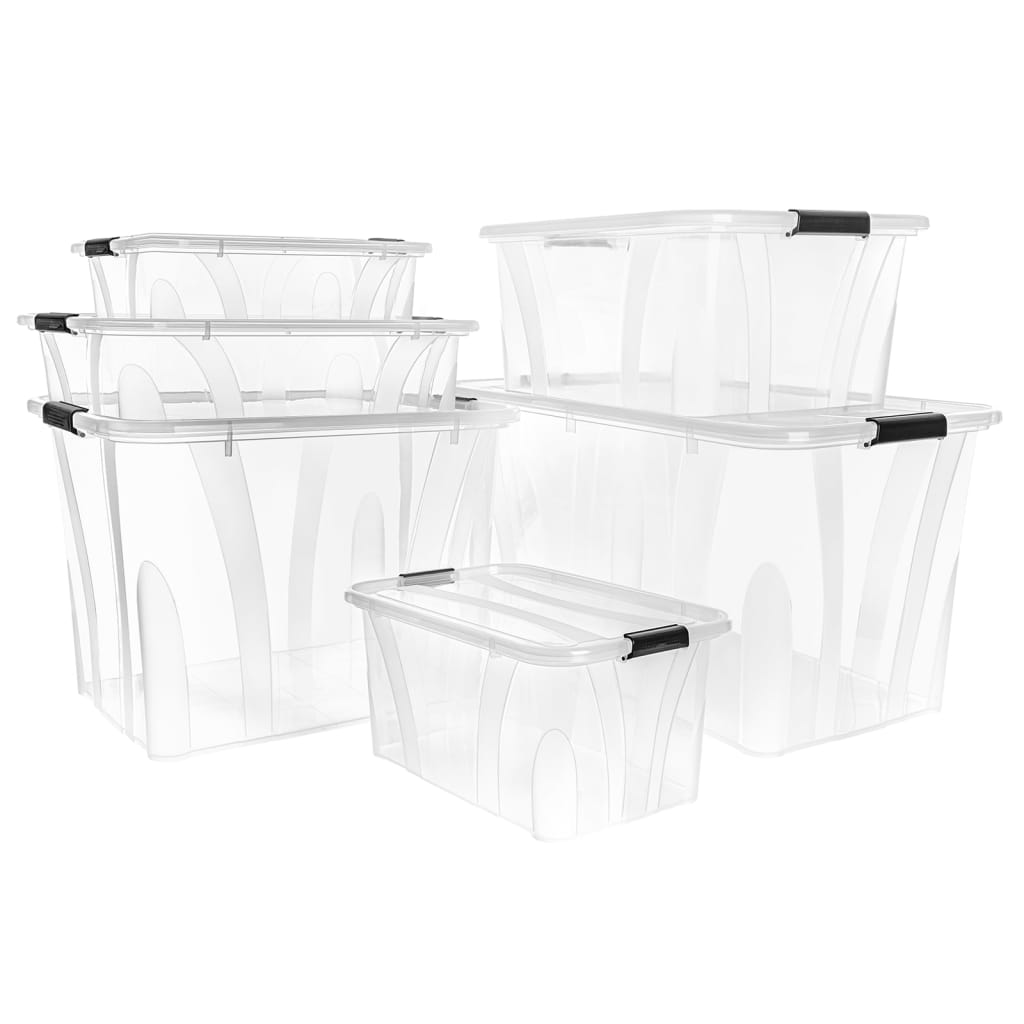 Scatole Trasparenti Portaoggetti con Coperchio 2 pz da 80 L