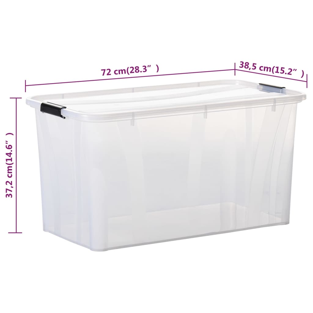 Scatole Trasparenti Portaoggetti con Coperchio 2 pz da 80 L