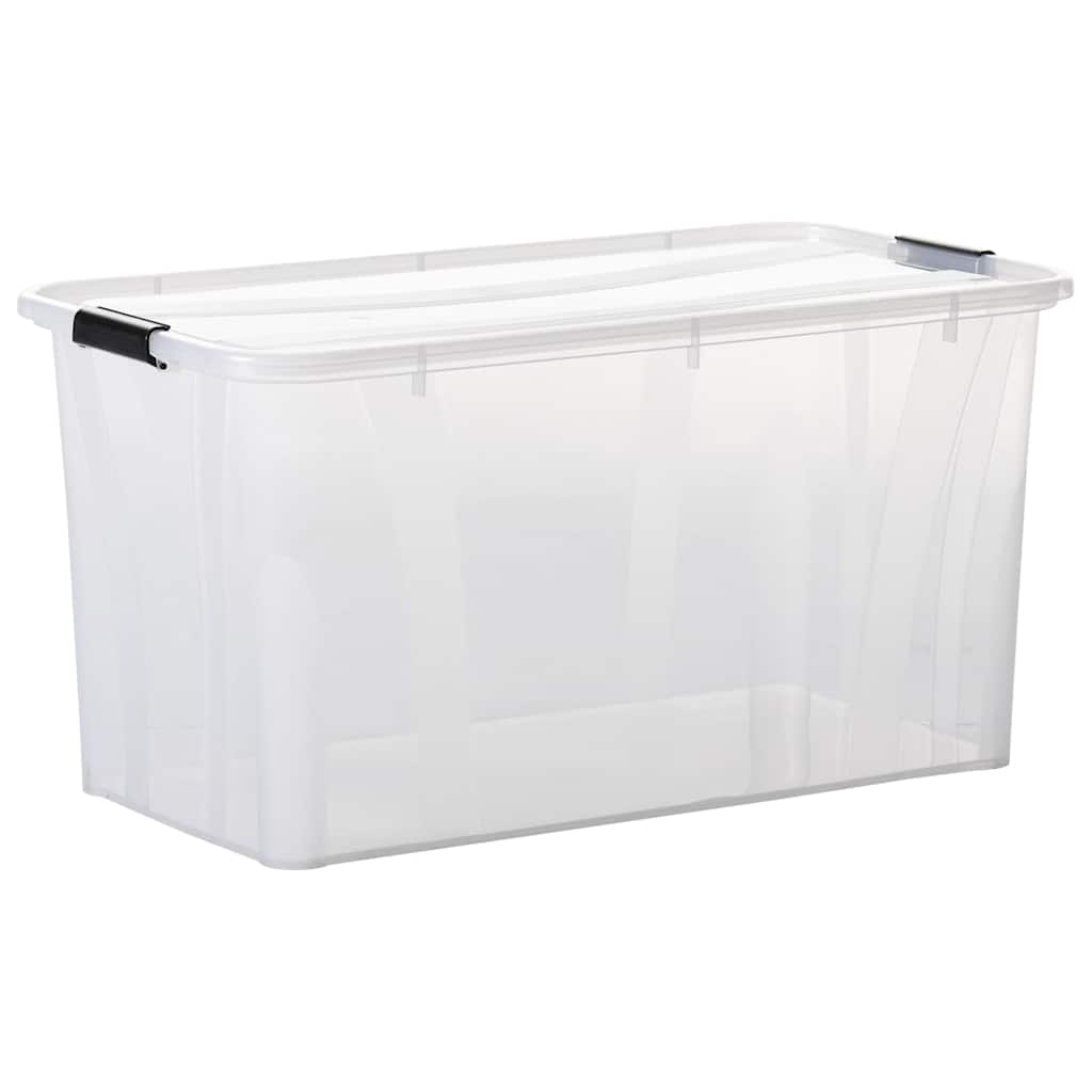 Scatole Trasparenti Portaoggetti con Coperchio 5 pz da 80 L